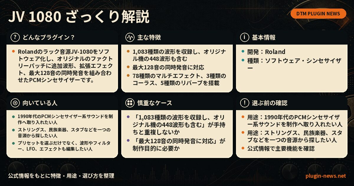 JV 1080とは?主な特徴・用途・選び方をまとめたプラグイン図解