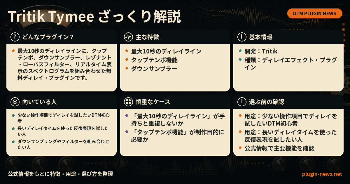 Tritik Tymeeとは?主な特徴・用途・選び方をまとめたプラグイン図解