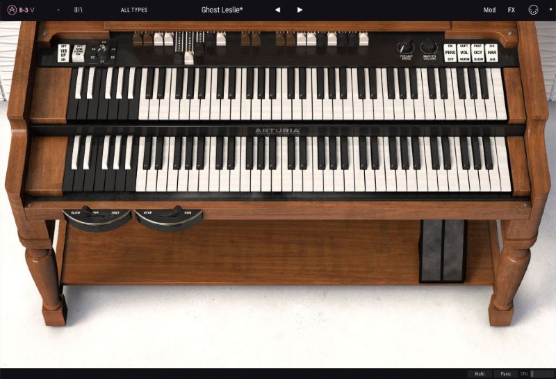 Arturia B-3 V の画面