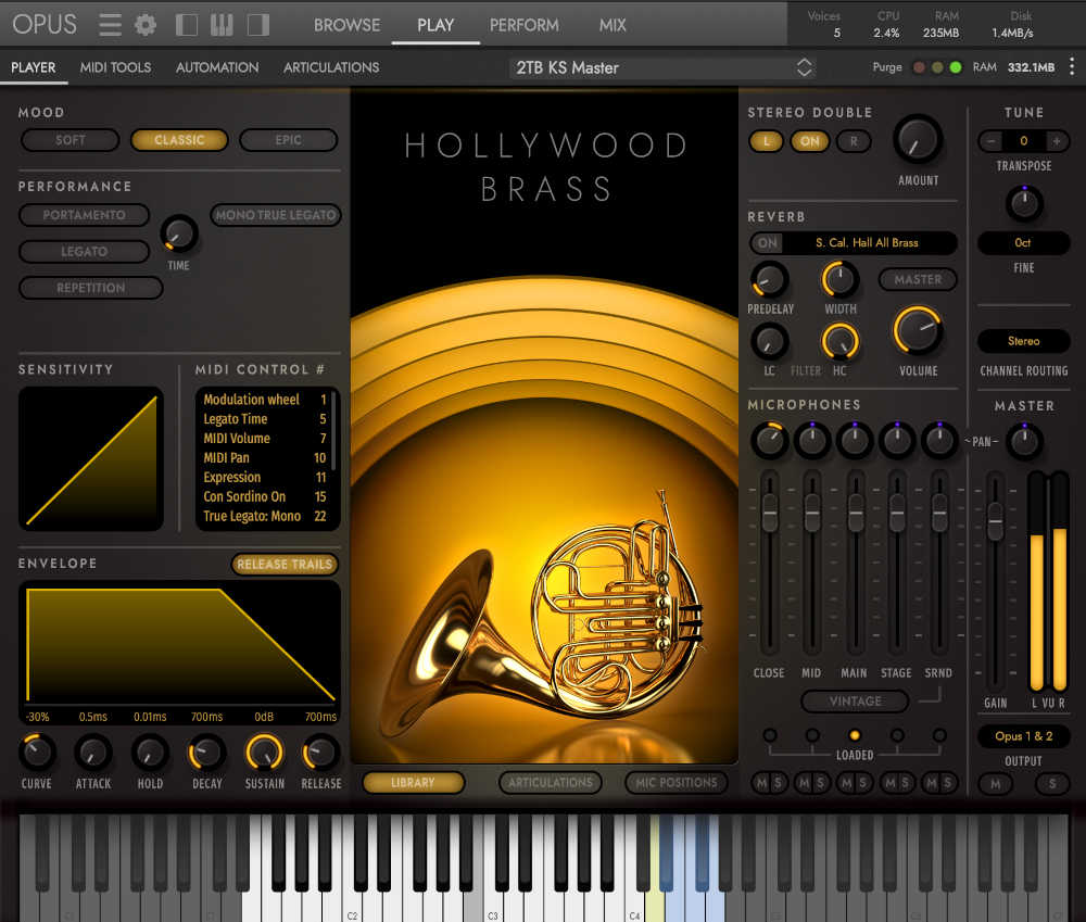 EastWest Hollywood Orchestra Opus Edition Diamond の画面