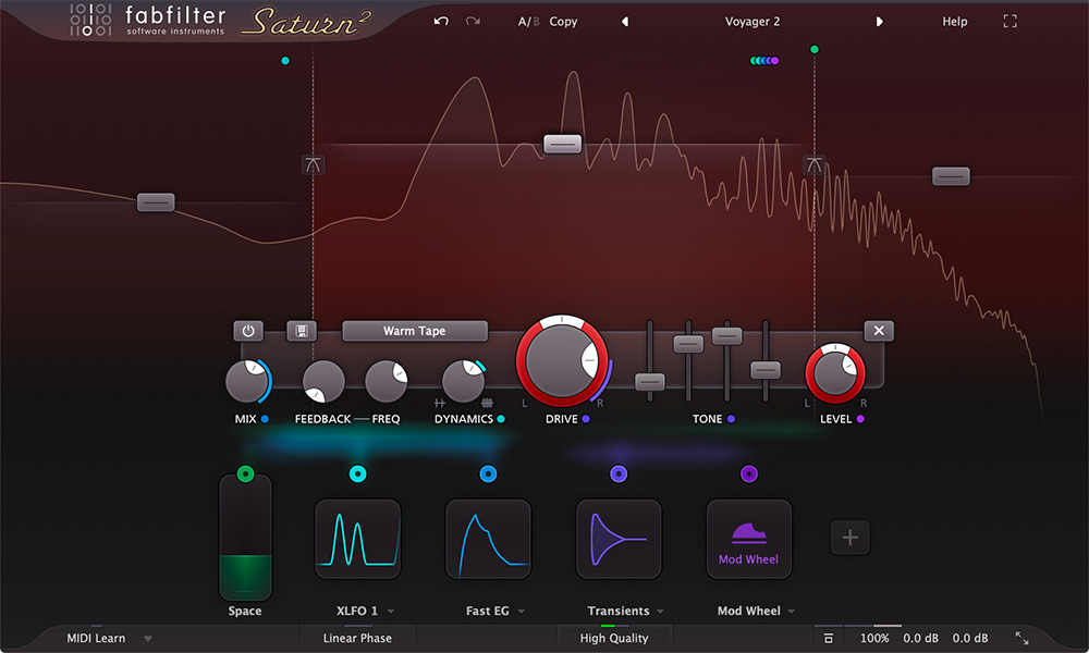 FabFilter Saturn 2 の画面