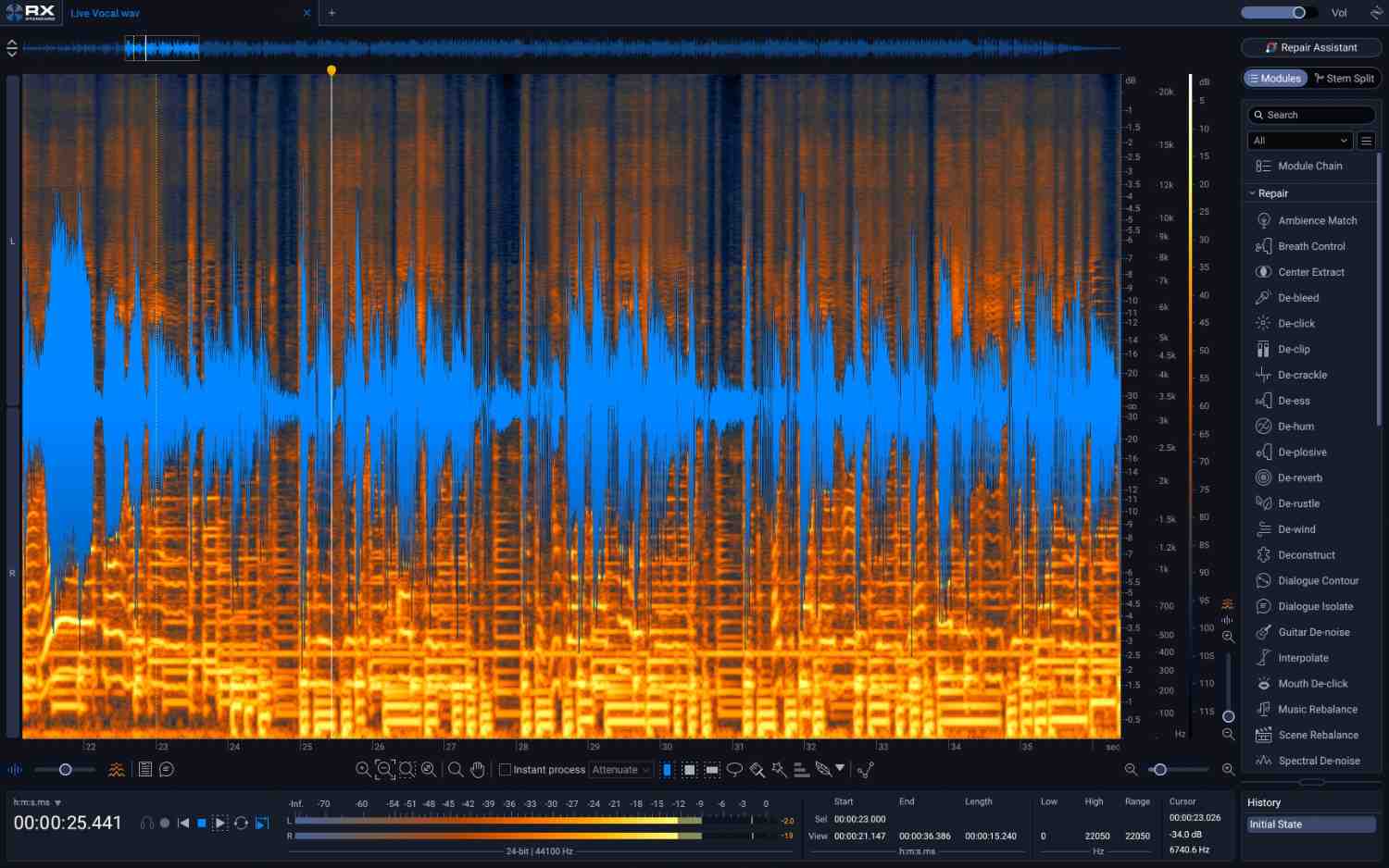iZotope RX 12 Standard の画面