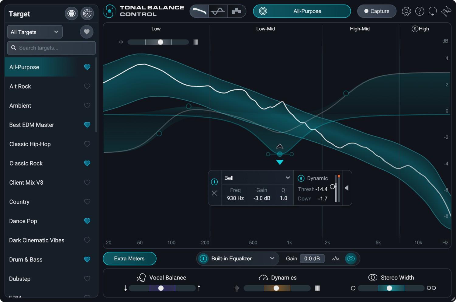 iZotope Tonal Balance Control 3 の画面