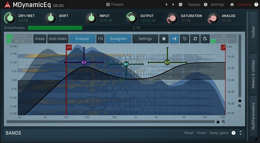 MeldaProduction MDynamicEq の画面