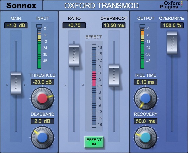 Sonnox Oxford TransMod のプラグイン画面