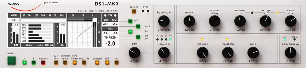 Softube Weiss DS1-MK3 の画面