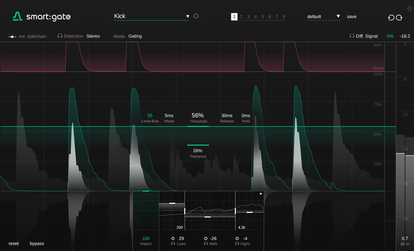 sonible smart:gate の画面