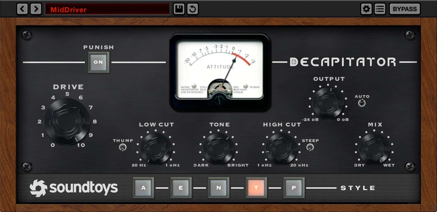 Soundtoys Decapitator の画面