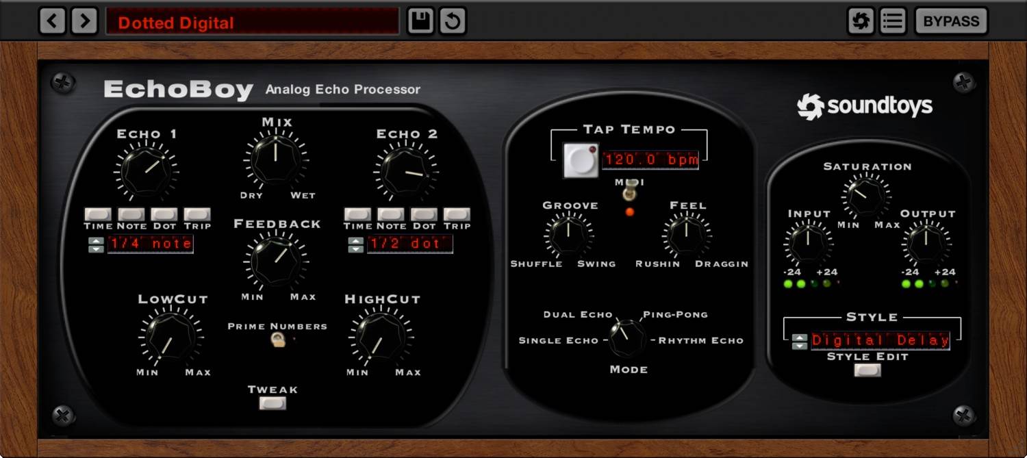 Soundtoys EchoBoy の画面