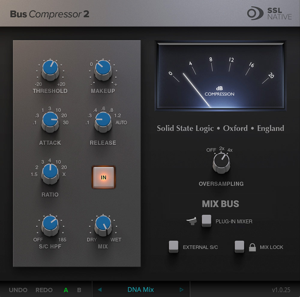 SSL Native Bus Compressor 2 の画面