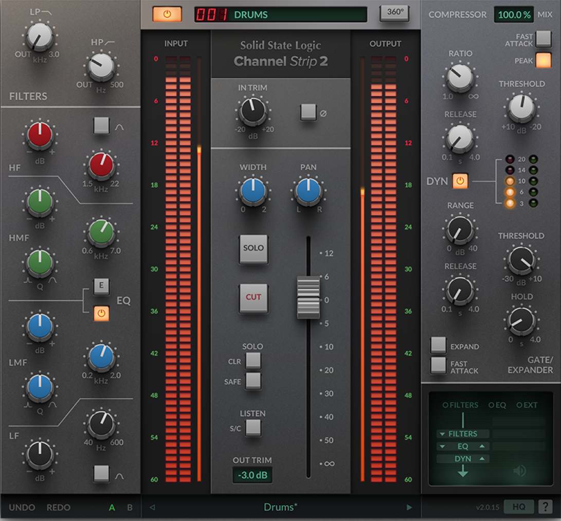 SSL Native Channel Strip 2 の画面