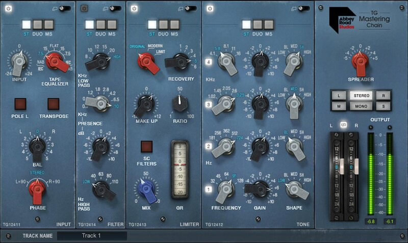 Waves Abbey Road TG Mastering Chain の画面