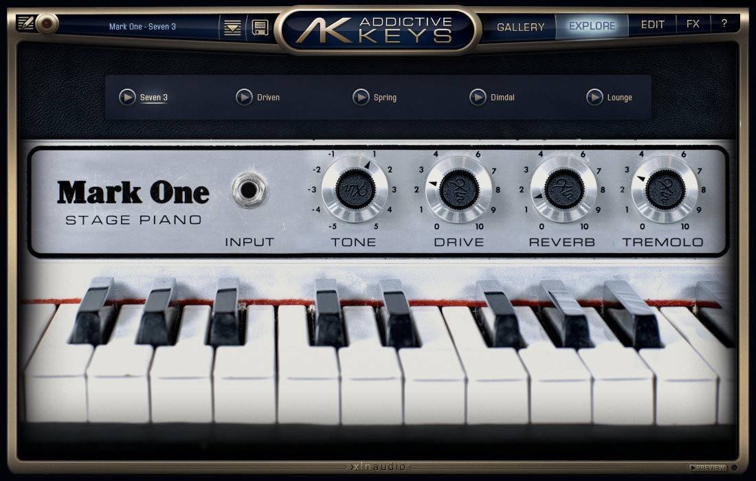 XLN Audio Addictive Keys: Mark One の画面