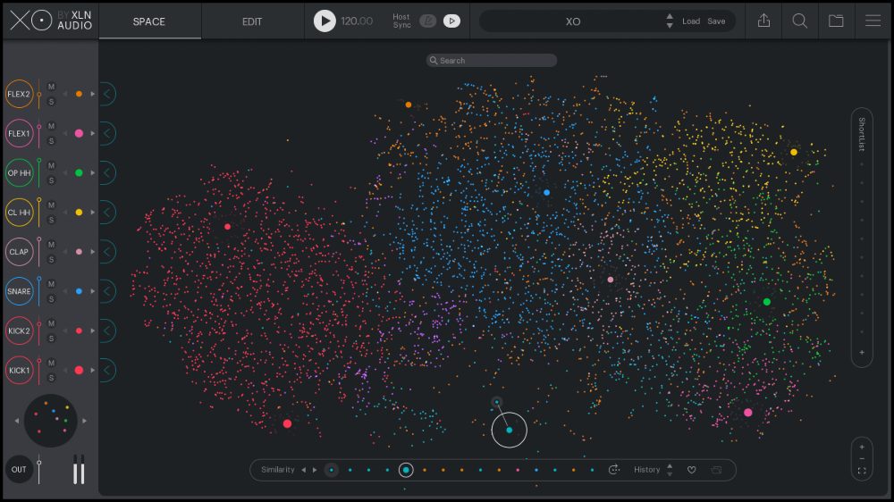 XLN Audio XO の画面